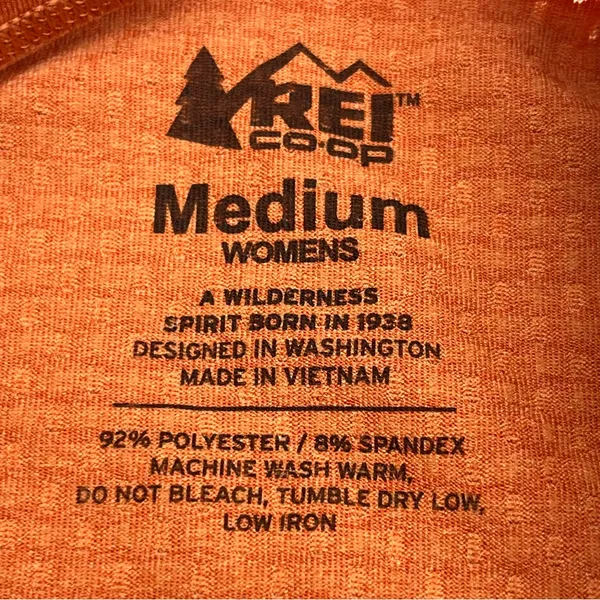 REI Co-op Womens Size Medium Orange Long Sleeve Athletic Top Quarter Zip Outdoor - Image 2