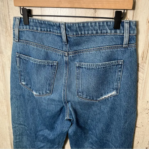 Paige Noella Straight Leg Denim Medium Wash‎ Distressed Womens Size 27 - Image 4