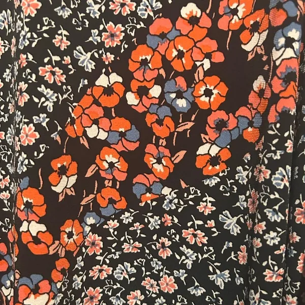 Westport‎ 1962 Women's Black Orange Blue Floral Bohemian Flowing Dress Size 1X - Image 6