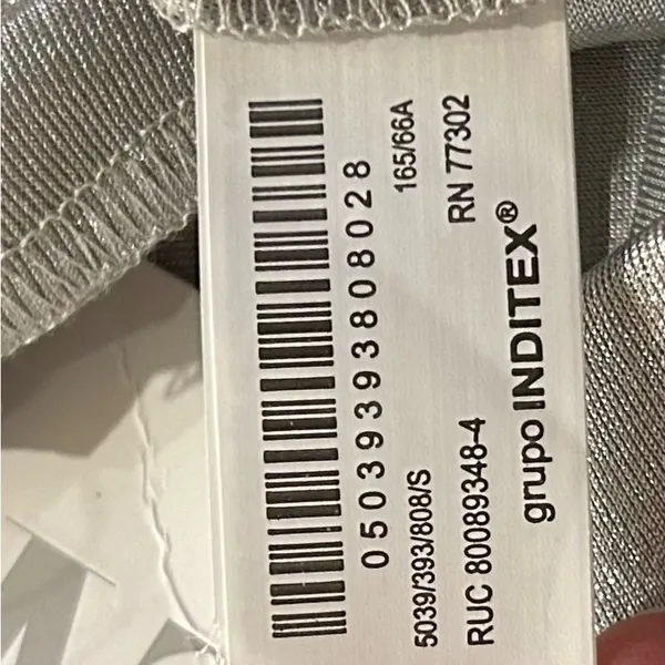 ZARA Silver Shimmer Stretchy Pull On Wide Leg Pants Size Small New with Tags - Image 7