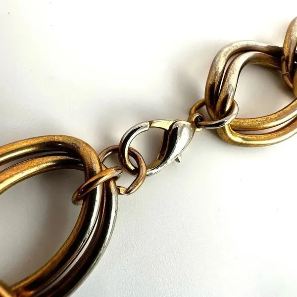 Gold tone chunky link necklace Gold - Image 6