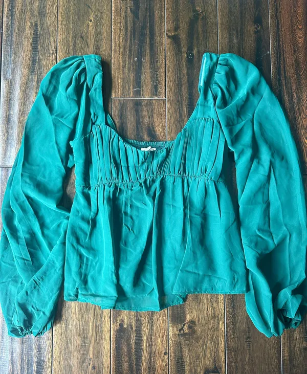 Abercrombie Sweetheart Blouse - Green - Image 5