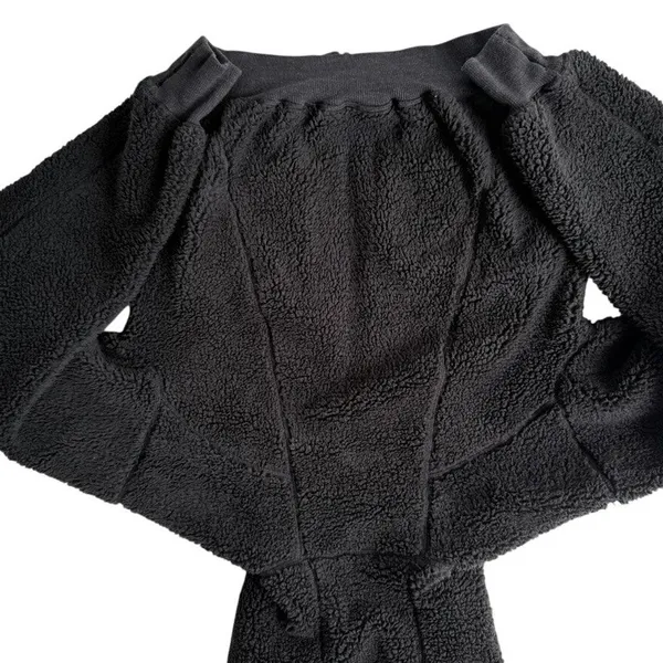 Lululemon Short Sweet and Sherpa Jacket Heathered Core Black Size XS Reversible - Image 8