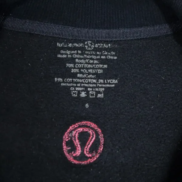 Lululemon Cotton Blend Zip Jacket Elbow Patch Women's 6 Pink Logo Y2K‎ - Image 6