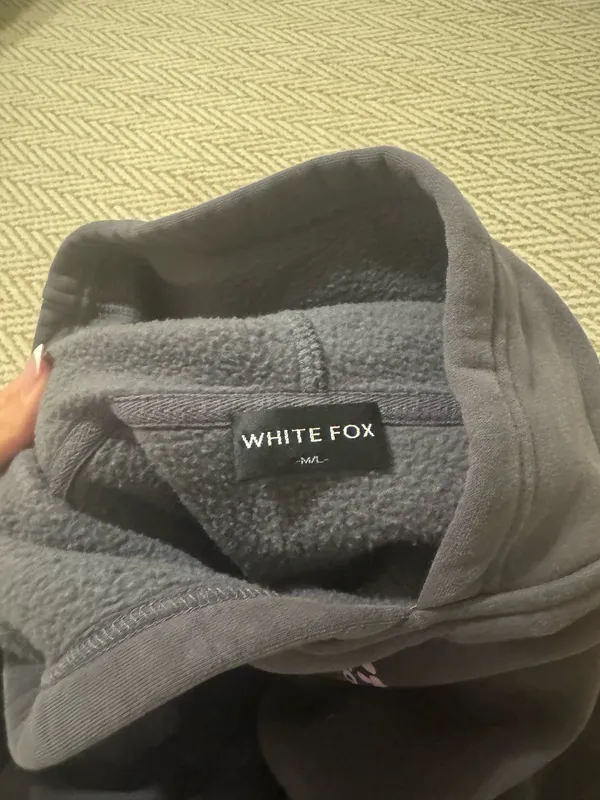 Grey white fox Hoodie - Image 3