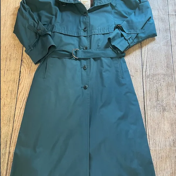 Vtg 70s London‎ Fog Women’s 6P Blue Trench Coat USA Removable Lining Petite Belt - Image 2