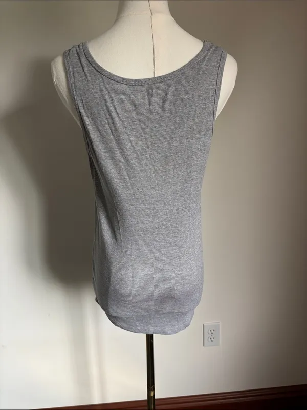 Motherhood Maternity Light Gray Ribbed Maternity Tank - Image 3