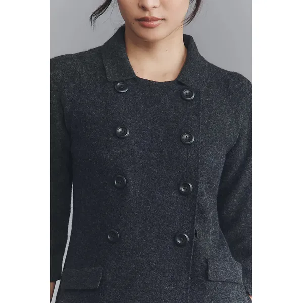 Anthropologie MAEVE Double Breasted Merino‎ Wool Long Cardigan Sweater Medium - Image 5