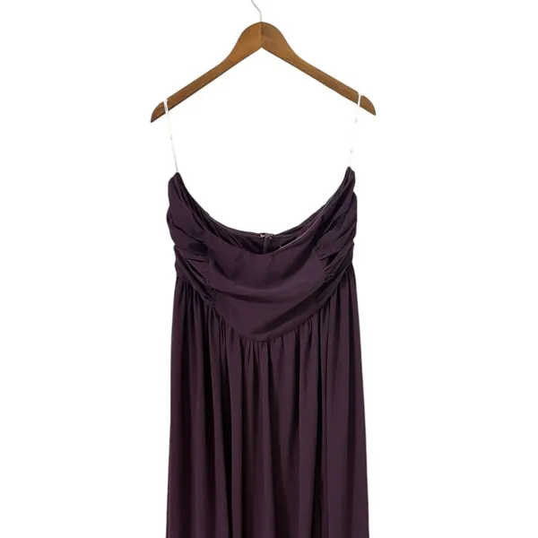 Lulus Luxe Favorite Dark Purple Strapless Ruched Maxi Dress size 1X NWT - Image 5