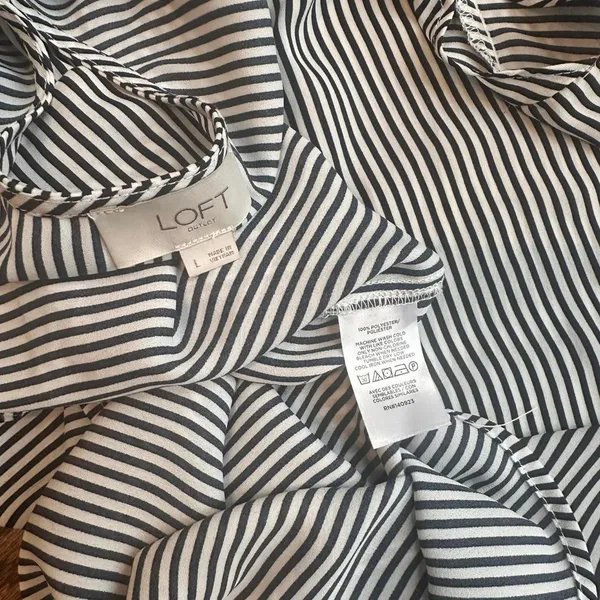Ann Taylor Loft flowy cap sleeve tank stripe boxy business casual women large - Image 6