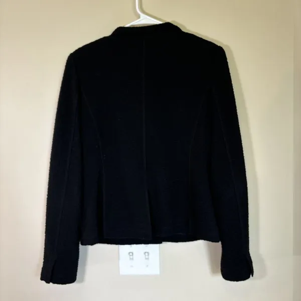 EILEEN FISHER Crinkle Textured Blazer Jacket Size S Black‎ Lining Stretch - Image 7