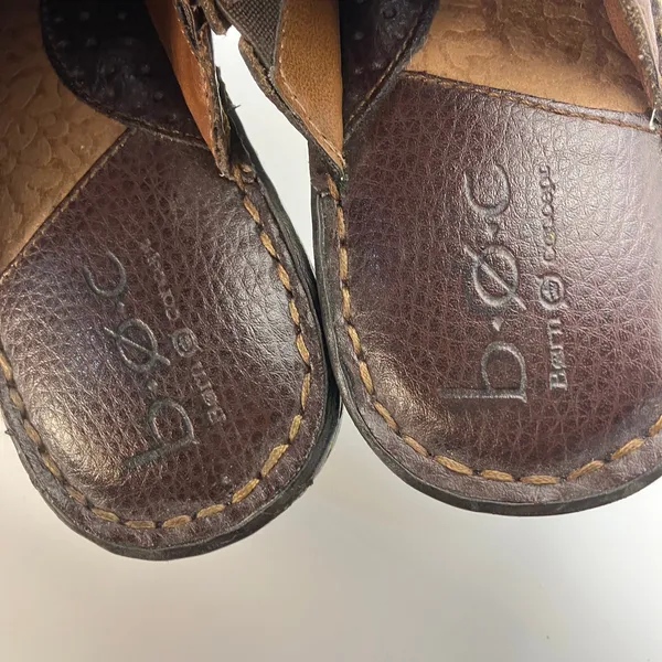 b.ø.c Brown Leather Clogs Slides Studded Buckle Comfort Shoes‎ Women’s 8 BC6650 - Image 10