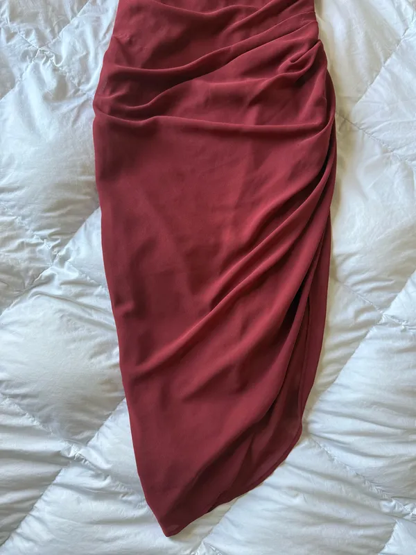 Oh Polly Valentina Midi Dress Burgundy Size 2 - Image 11