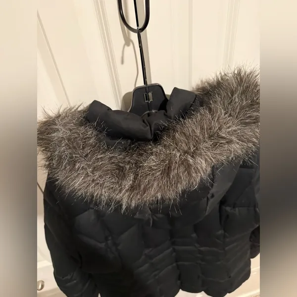 Calvin Klein Duck Down Parka Sz L Black Puffer jacket Coat Removable Hood - Image 3