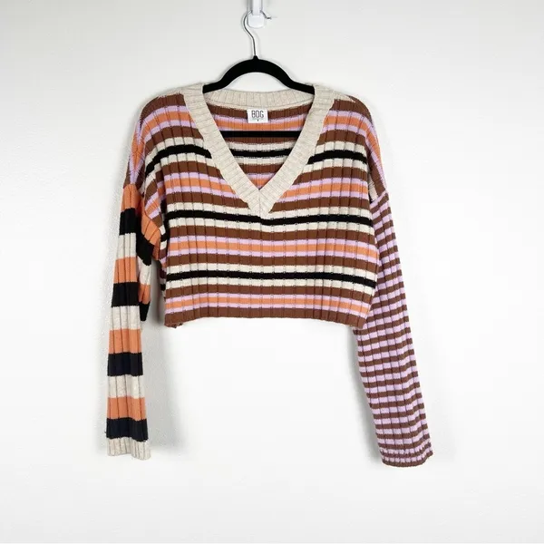 Urban‎ Outfitters BDG Mixed Stripe V Neck Sweater - Image 2