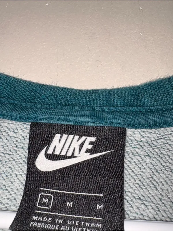 Nike Sportswear Essential Fleece Crewneck Teal Blue Graphic Sweatshirt Size M - Image 2