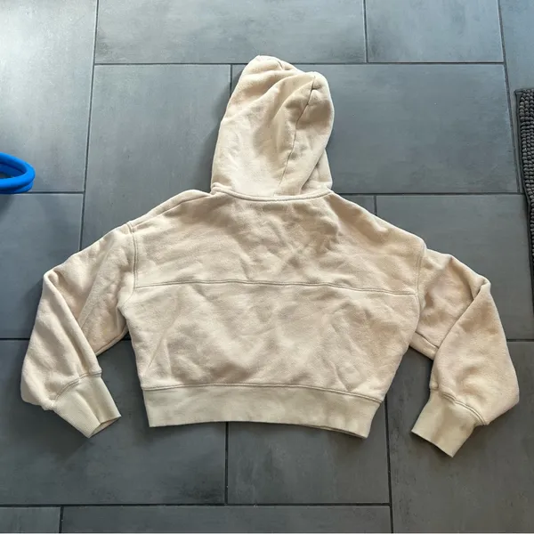 Aerie Offline Cropped Full Zip in Tan - Image 4