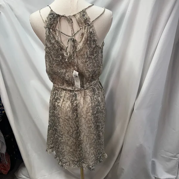 New Abercrombie & Fitch Snakeskin Halter Mini Dress Small Tie‎ Belt Flowy - Image 2