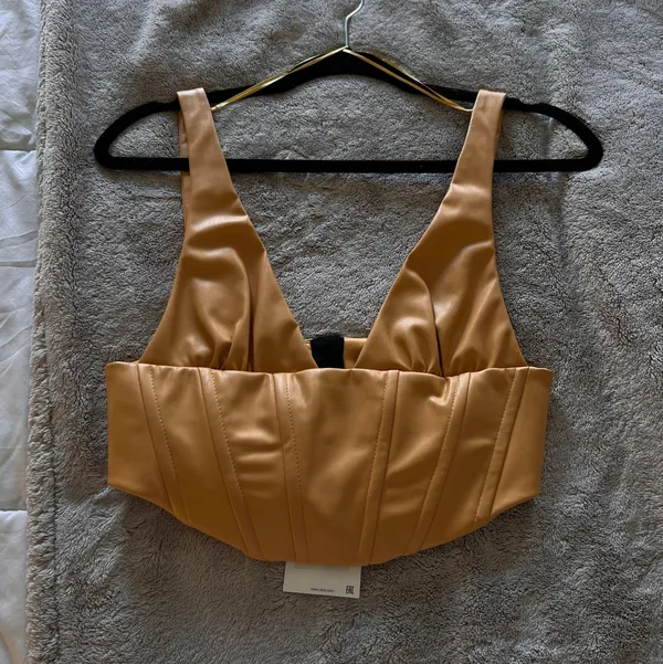 ZARA Leather Crop Top - Image 2
