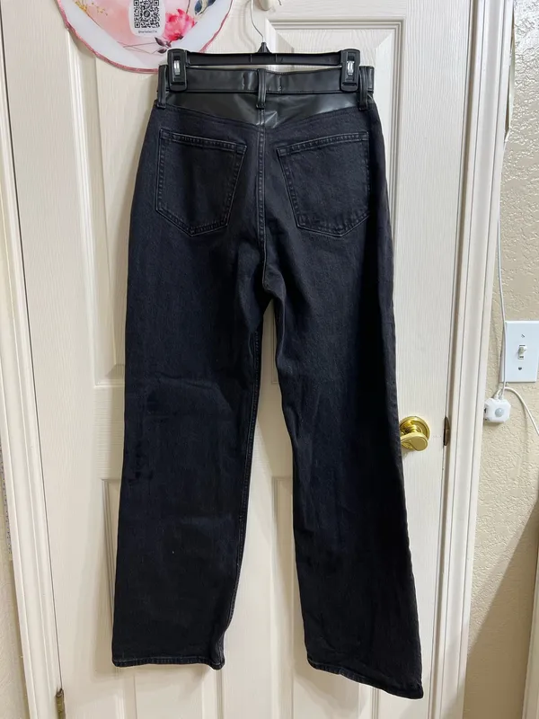 Abercrombie & fitch Mixed Fabric High Rise 90s Relaxed Jean size 27 - Image 3