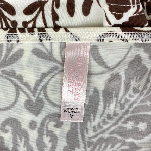 Victoria’s Secret Brown & Ivory Print Tankini Swim Bathing Suit Top M - Image 5