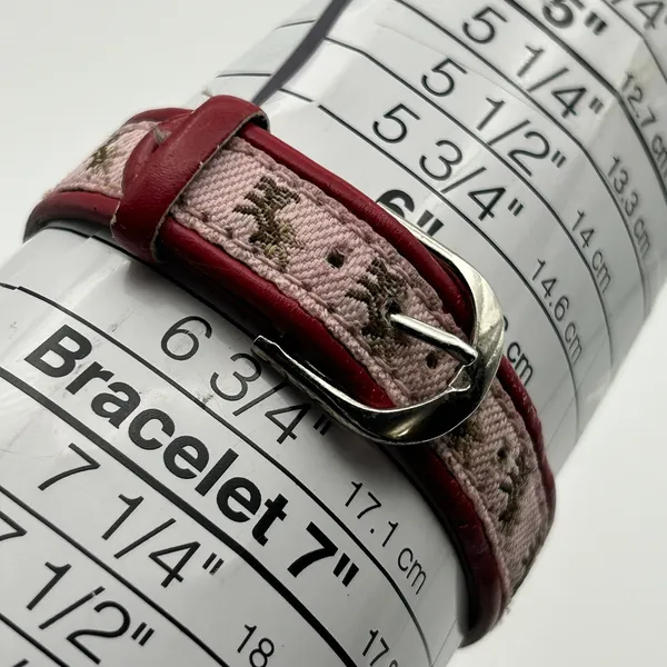 Reindeer Theme Oval Silver Tone Dial Red & Pink Band Watch Working - Image 8