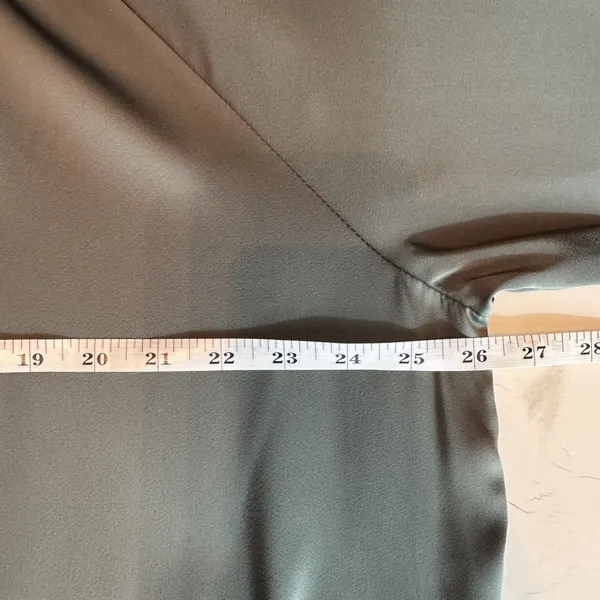 H&M Sage Green Belted Shirt Dress XL Long Sleeve Flowy Mini Tunic Quiet Luxury - Image 10