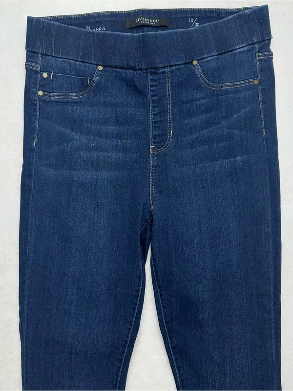 Liverpool Jeans The Ankle Skinny Womens 10/30 Blue Denim Pull On High Rise - Image 2