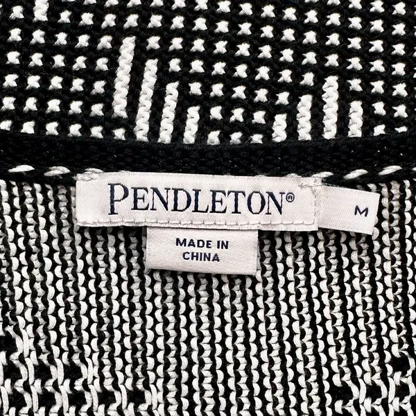 Pendleton Open Front Geometric Print Cardigan Sweater Size: Med - Image 4