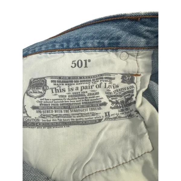 Levi’s 501 cutoffs vintage wash distressed micro shorts 90s model off duty 34W - Image 4