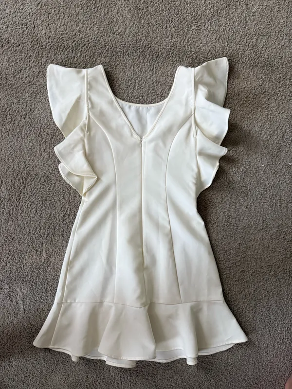 Harper Wren White Ruffle Sleeve Dress - Image 2