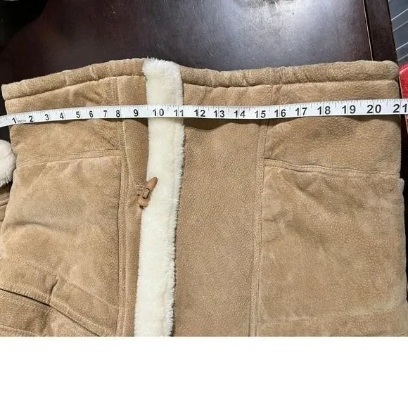 Vintage Wilsons Leather Suede & Faux Shearling Coat Penny Lane Y2K Tan M - Image 10