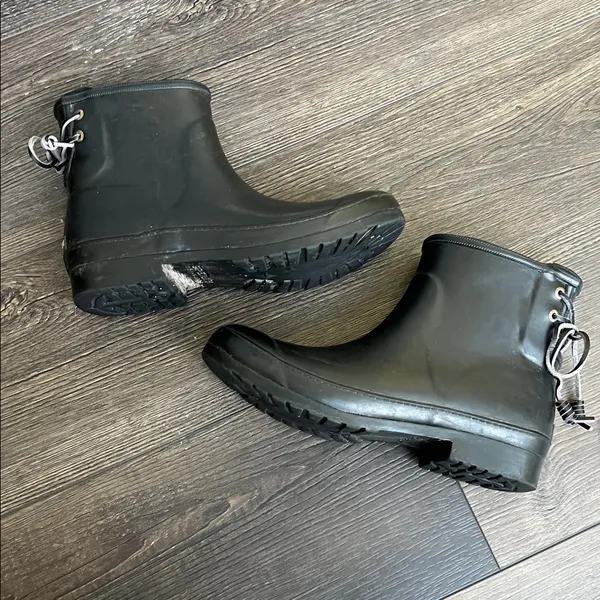Sperry Top-Slider Women's Black Rubber Walker Turf Rain Boots women Sz 7M - Image 3