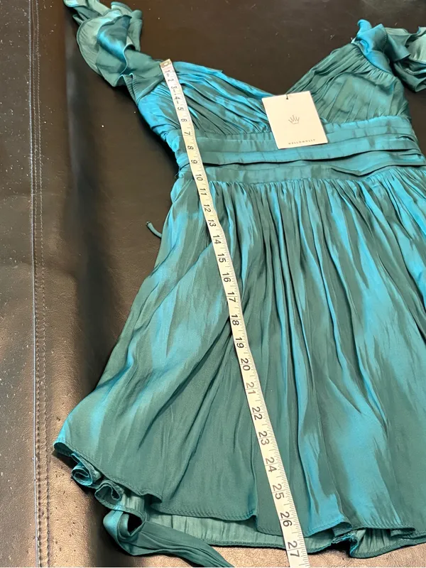 Hello Molly Forest Green Ruffle Wrap Mini Dress NWT size 4 Homecoming - Image 14