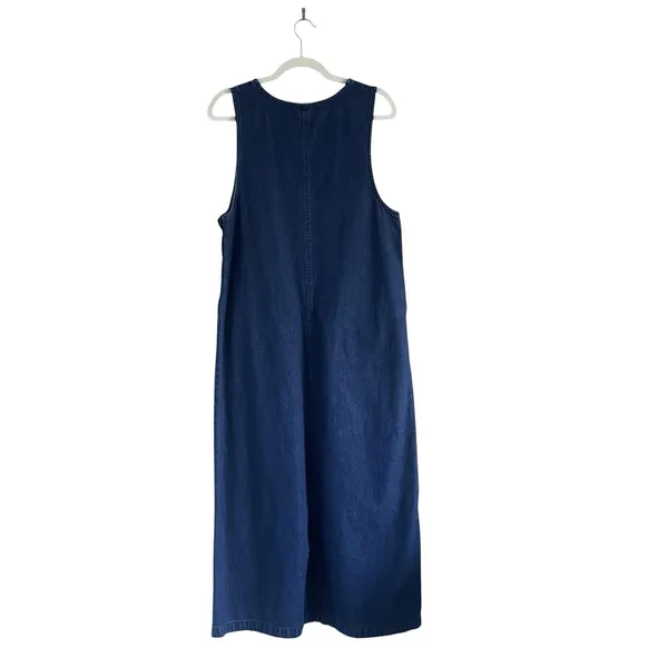 Westbound VTG Denim Jumper midi dress Pumpkin Fall Harvest print Size M Thanksgiving 90's - Image 4