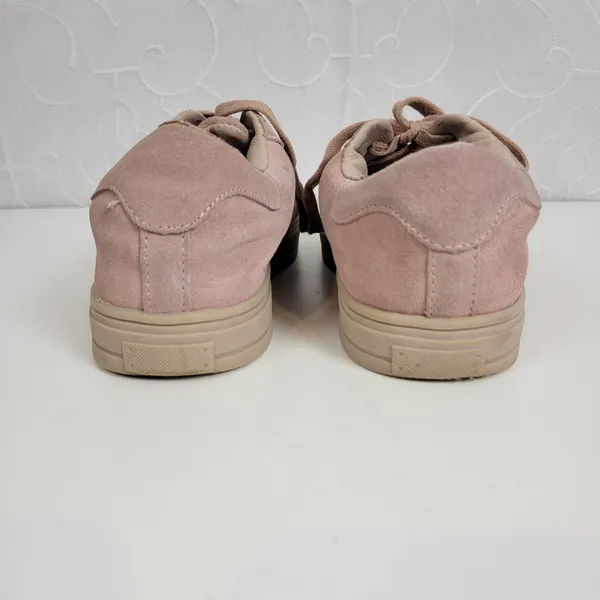 LFL by Life Womens Shoes Size 8 Baby Pink Suede Lace-Up Fashion Sneaker - Image 9
