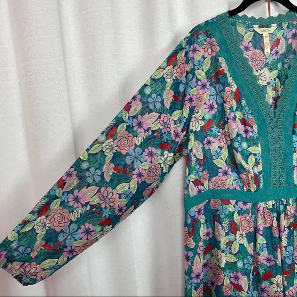 Matilda Jane Green Floral Sheer Large Kookaburra Blouse Sz.XXL - Image 6