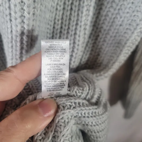 Full Circle Trends Hooded Knit Tunic Top or Sweater Dress Grey Sz M Casual Cozy - Image 5