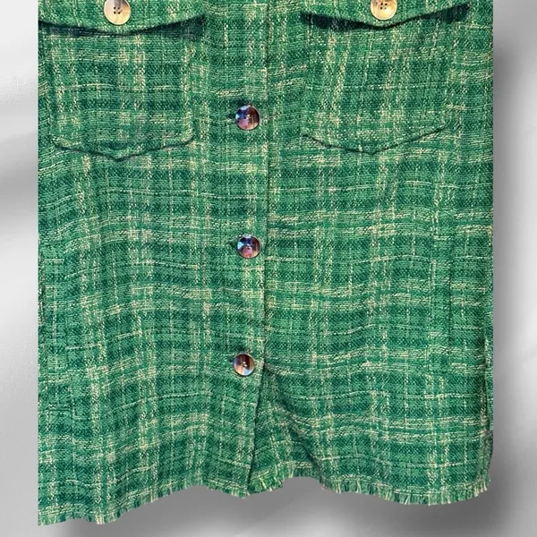 Zara Green Jacket with Raw Hems‎ - Image 3