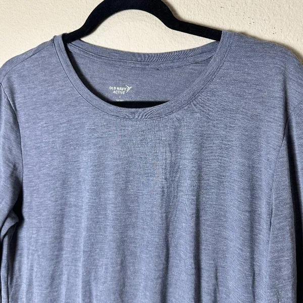 OLD NAVY ACTIVE Grey Soft Athletic Long Sleeve T Shirt w Thumbholes Size Large - Image 6