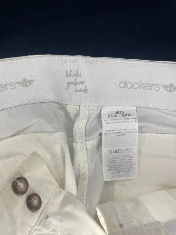 Dockers Womens White Crops Capris Pants Size 10 Comfort Stretch Waistband - Image 5