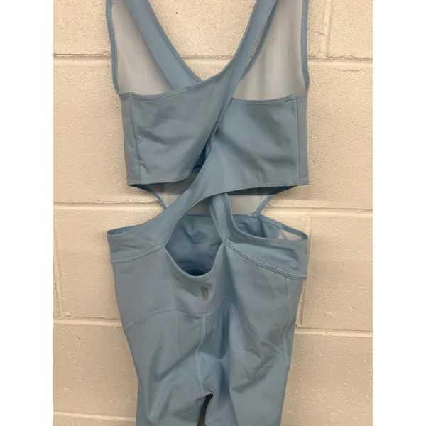Free People Movement SzS Baby Blue Back It Up Sleeveless Cut Out Jumpsuit 1Piece - Image 5