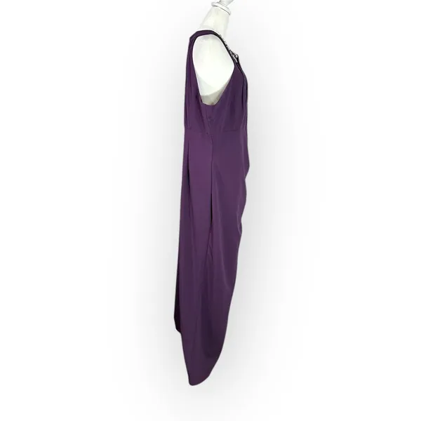 S.L. Fashions SLNY Maxi Dress Women's Plus 18 Purple Embellished Halter Neckline - Image 6