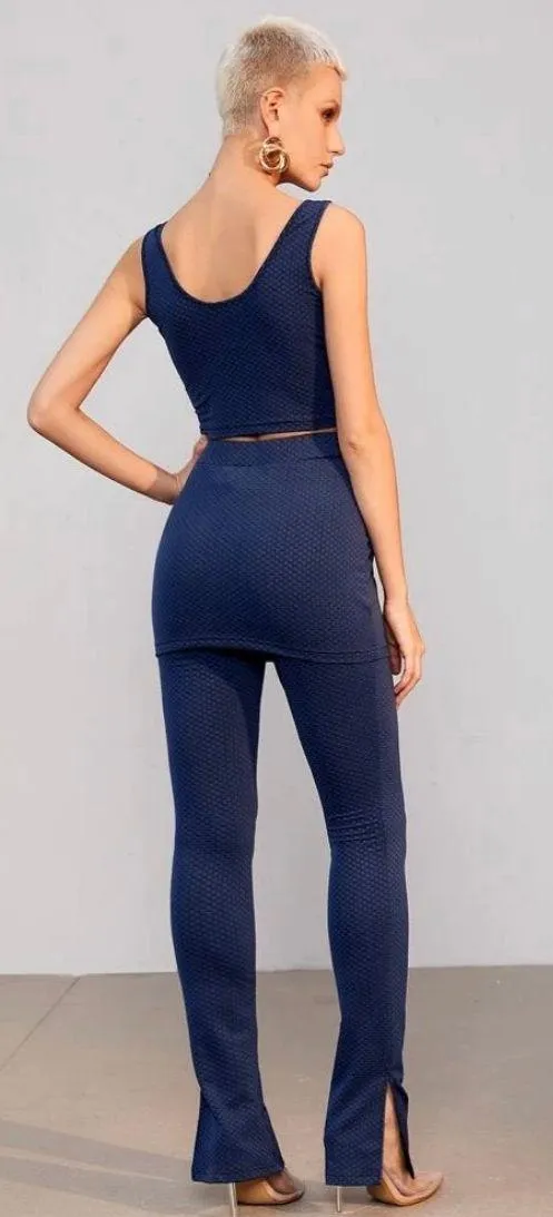 Women’s 2 Piece set Sz large Blue - Image 2