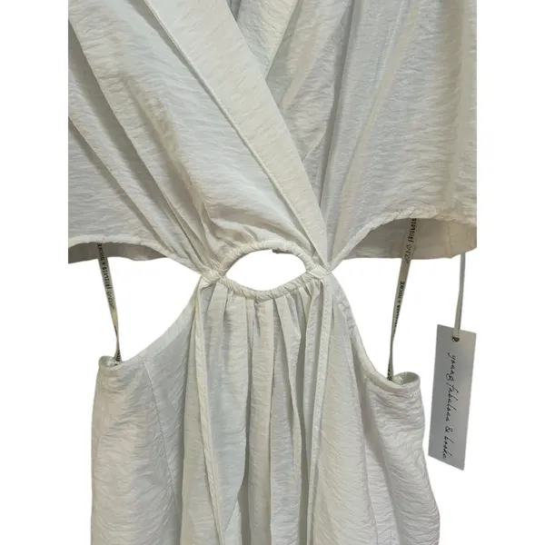 NWT Young Fabulous & Broke‎ White Derby Maxi Shirt Dress Cutout Waist Size Small - Image 8