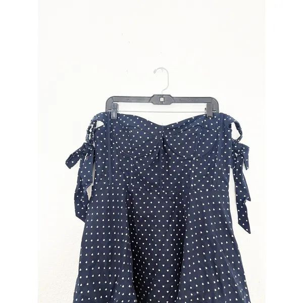 Megan Moroney Blue Polka Dot Corset Mini Dress Size XXL Off Shoulder Heart Retro - Image 5