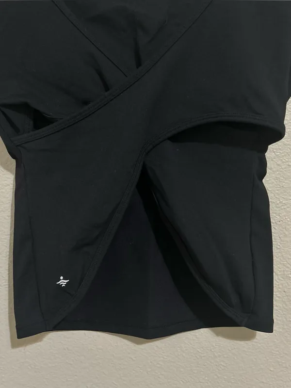 Halara Black U Neck Crossover Yoga Padded Longline Tank Top Women’s Size Small - Image 9