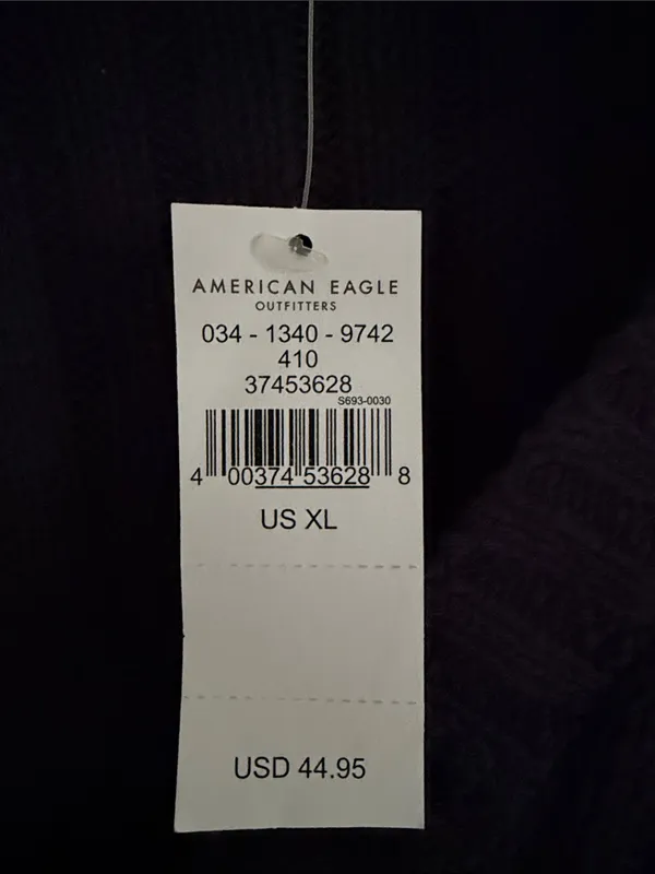 American Eagle Outfitters Dark Navy Ribbed V‑Neck Cardigan - Image 3