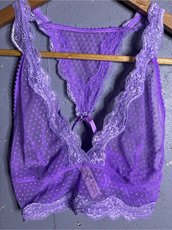 Free People Intimately Midweek Longline Purple Bralette in size Small - Image 4