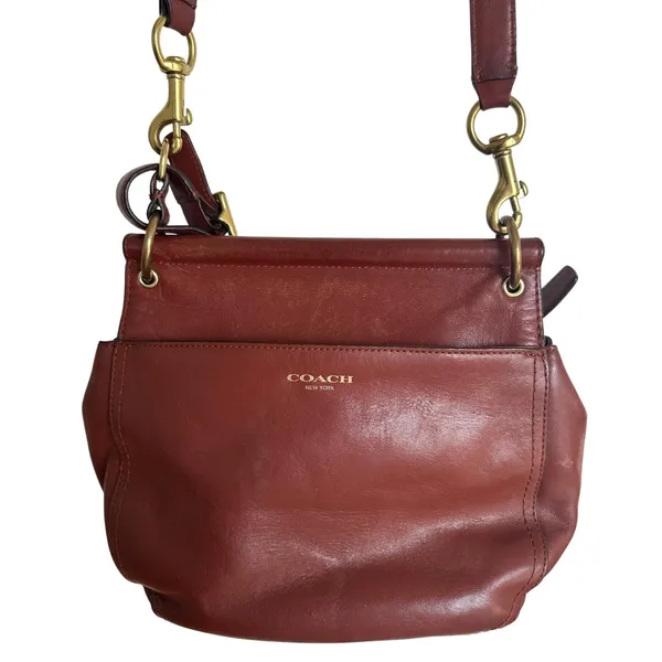 Coach Legacy New Willis 22382 Cognac Leather Crossbody Satchel Turnlock Tassel - Image 12